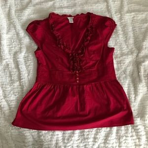 Odille Red Peplum top